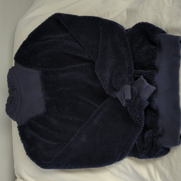 Sweaty Betty Navy Sherpa Quarter Zip Pullover Women's Size 10 - Picture 3 of 6